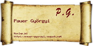 Pauer Györgyi névjegykártya